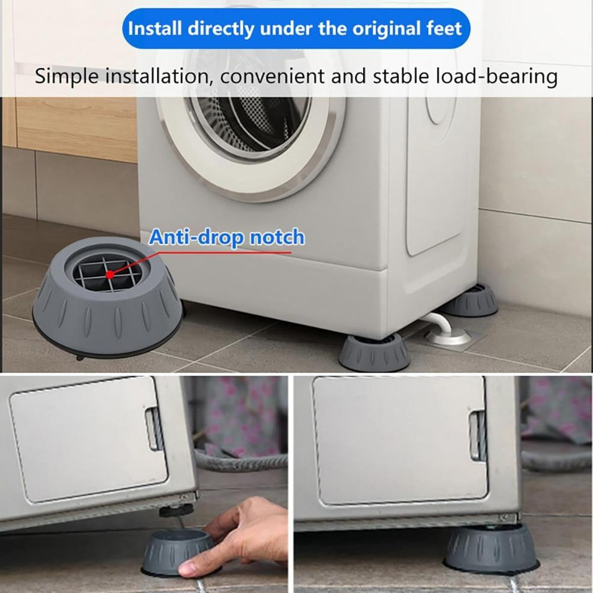 4Pcs Universal Anti-Vibration Feet Pads — Non-Slip Rubber Mats